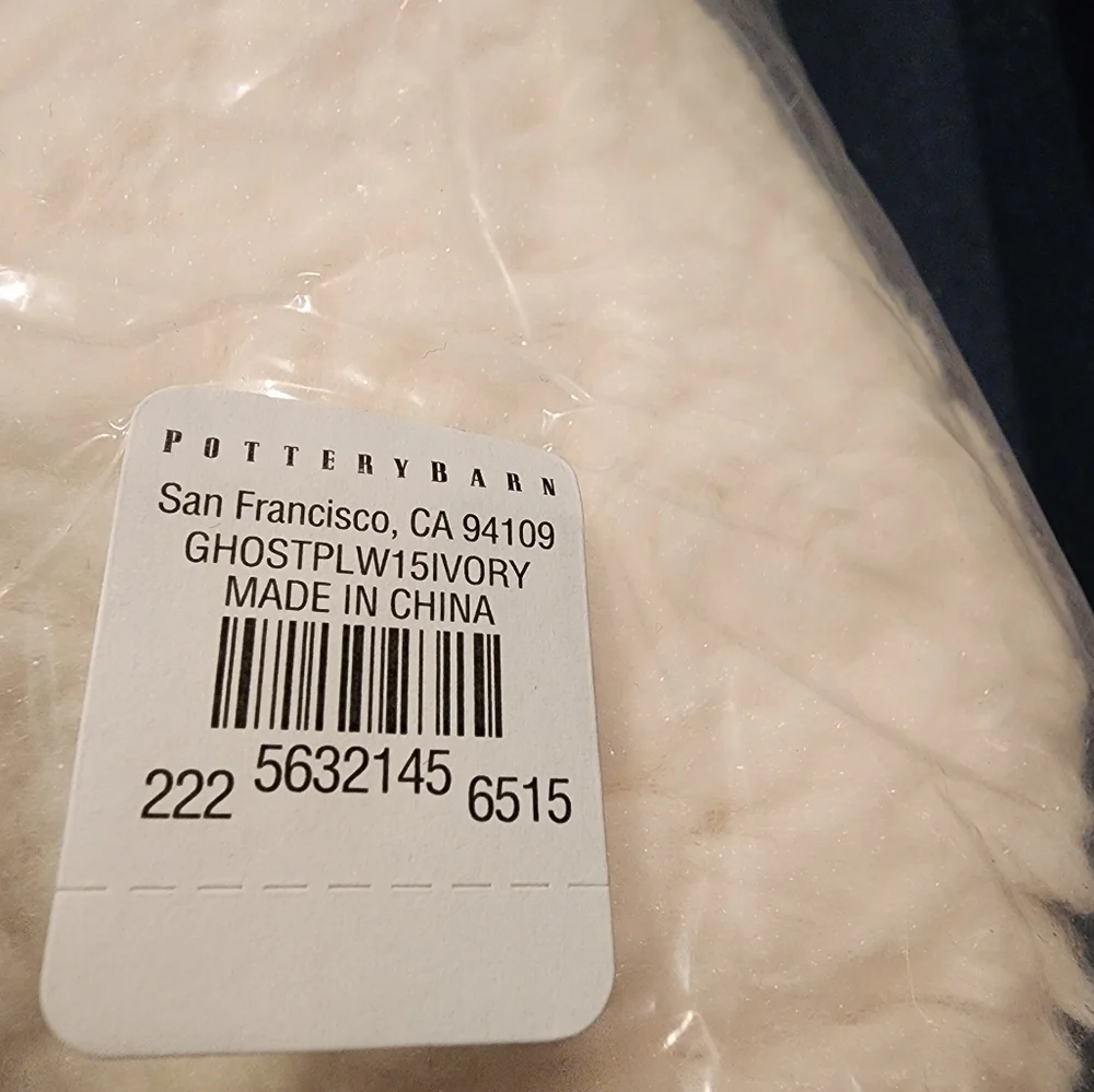 NWT Pottery Barn Ghost White Sherpa Pillow Sold Out Online